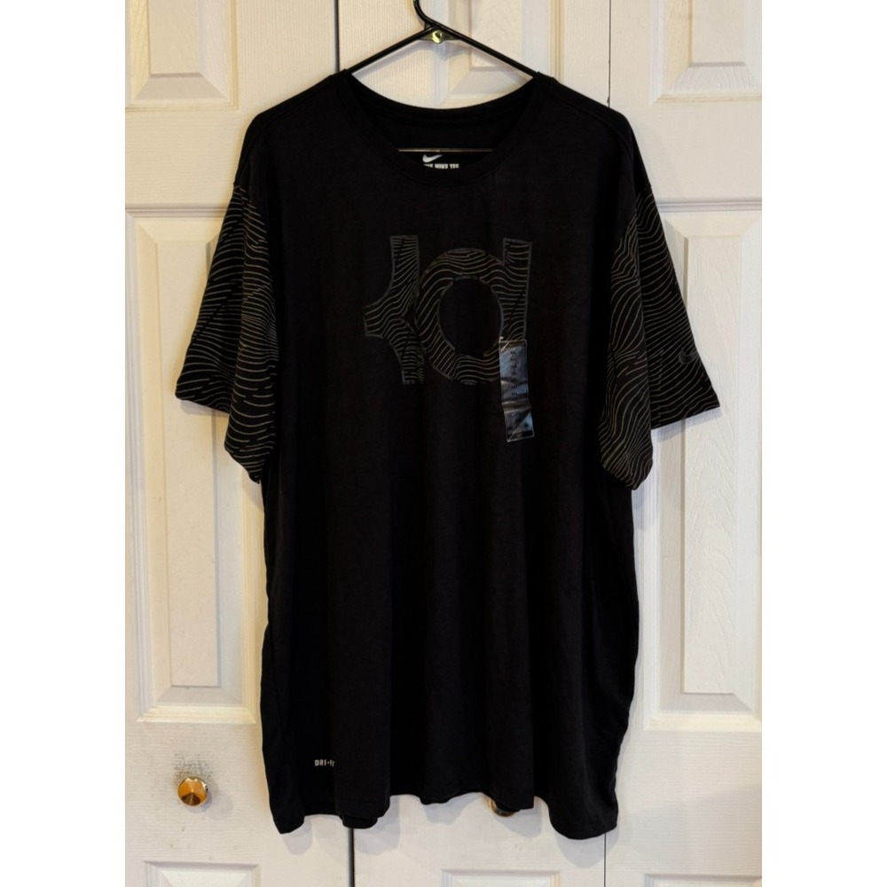 NEW Nike Kevin Durant KD Logo Black T-shirt Stripes Men's Size 3XL 698704-010